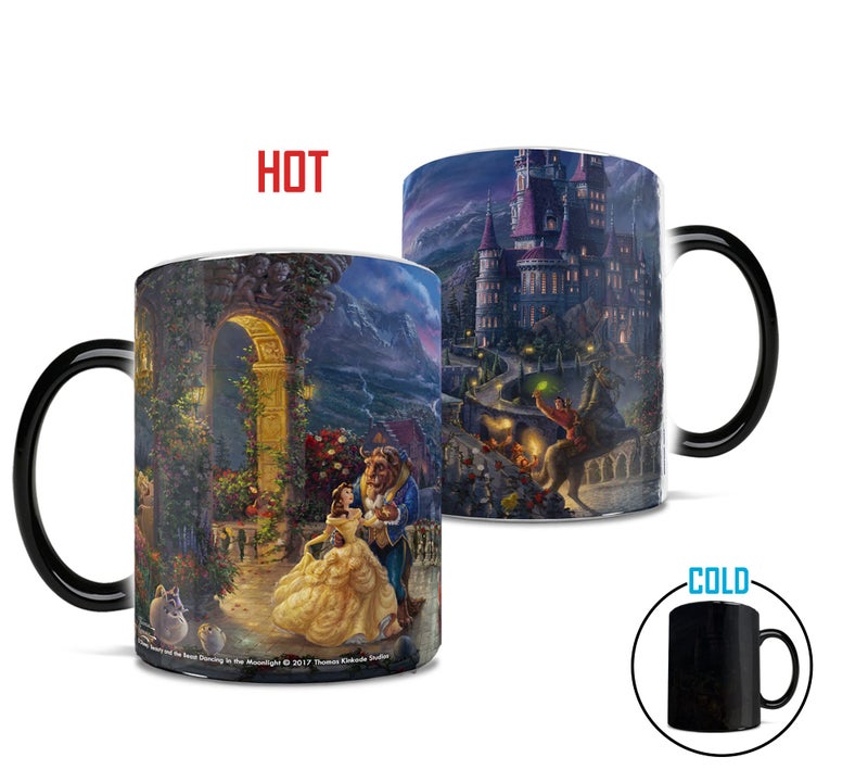 Morphing Mugs Disney - Beauty and the Beast - Dancing in the Moonlight - Thomas Kinkade - One 11 oz Color Changing Heat Sensitive Ceramic Mug â€“ Image Revealed When HOT Liquid Is Added! - Image 3
